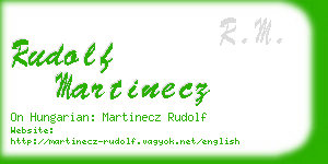 rudolf martinecz business card